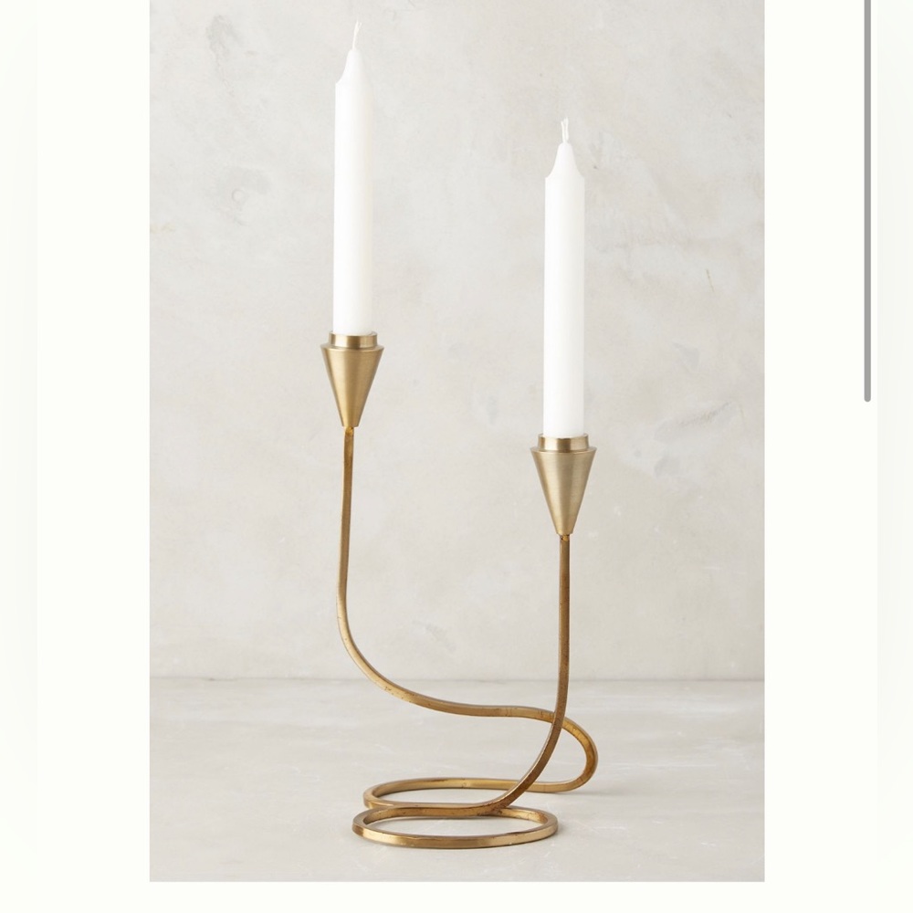 Anthropologie cursive candle stick *read description*